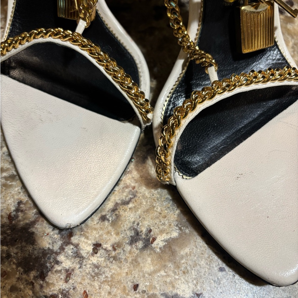 Tom Ford white and gold stiletto sandals - Picture 6 of 7